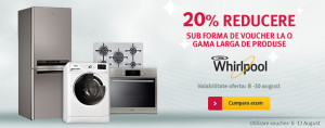 Voucher 20% produse Whirlpool la Altex