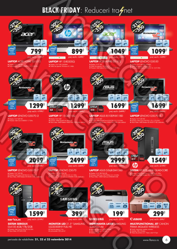 Reduceri laptop-uri Black Friday Flanco